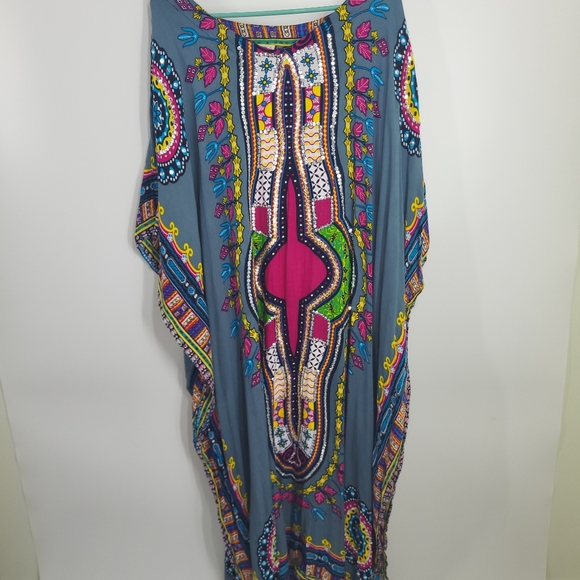 Back From Bali Colorful Caftan Dress - Picture 1 of 8